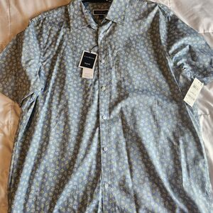 Club Room Blue and Yellow Casual Button Down Shirt